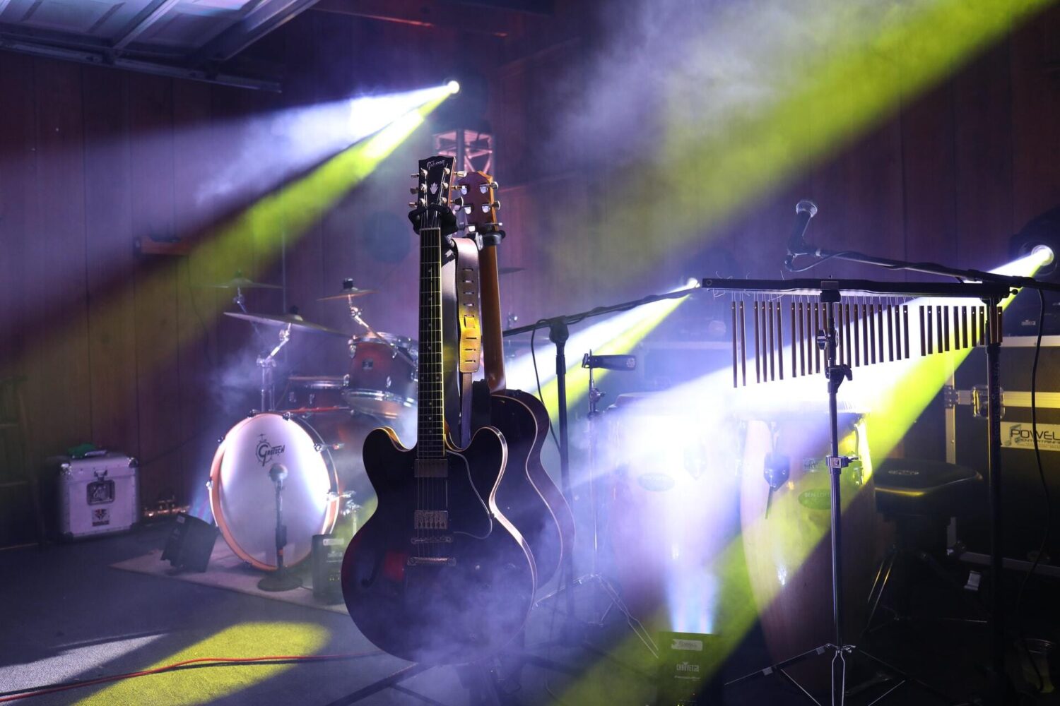 Guitars on stage