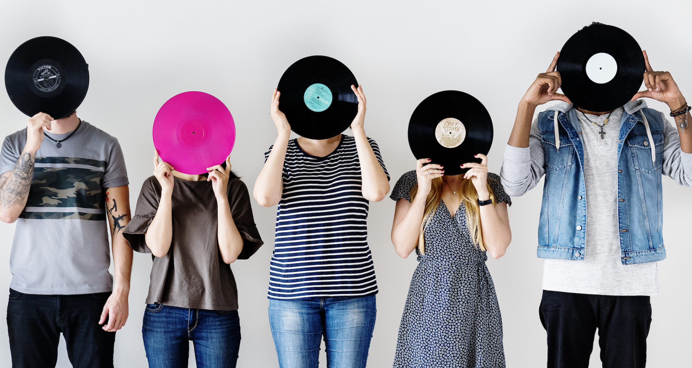 Young man with Vinyl